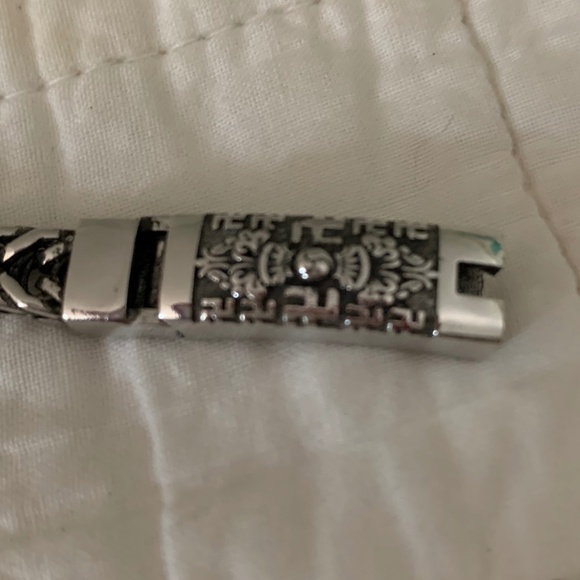 Unique Silver Bracelet.  Buddhist  Mantra.(stated sterling  silver on site) - Picture 6 of 7